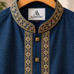 Embroidered Panjabi – Royal Navy Blue