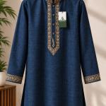 Embroidered Panjabi – Royal Navy Blue