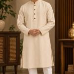 Ivory Jacquard Panjabi