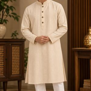 Ivory Jacquard Panjabi
