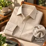 AARMIR Premium Remy Cotton Shirt – Classic Beige