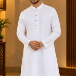 AARMIR Premium White Textured Panjabi for Men