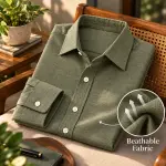 AARMIR Premium Remy Cotton Shirt – Olive Green