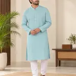 AARMIR Premium Sky Blue Textured Panjabi for Men