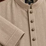 AARMIR Premium Cream Beige Jacquard Panjabi