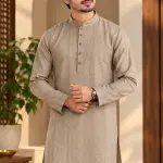 AARMIR Premium Cream Beige Jacquard Panjabi