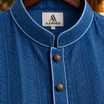 AARMIR Premium Royal Blue Jacquard Panjabi