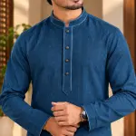 AARMIR Premium Royal Blue Jacquard Panjabi