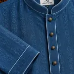 AARMIR Premium Royal Blue Jacquard Panjabi
