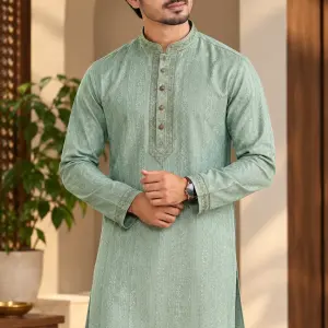 Sage Green Embroidered Panjabi