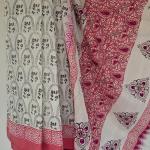 Pure Cotton Ivory Paisley Print Saree with Boutique Pallu Work