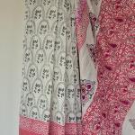 Pure Cotton Ivory Paisley Print Saree with Boutique Pallu Work