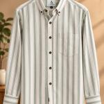 Sage Stripe Full Sleeve Shirt for Men