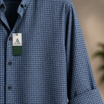 Classic Micro Check Shirt – Steel Blue